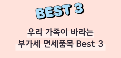 (11월)⏩✍🥇우리 가족이 바라는 부가세 면세품목 Best 3_이주하 기자